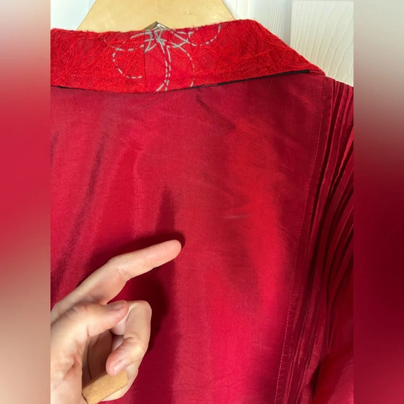 Patchwork Jacket Blazer Medium Black Red Wearable Art to Wear Holiday Valentine - Picture 9 of 9